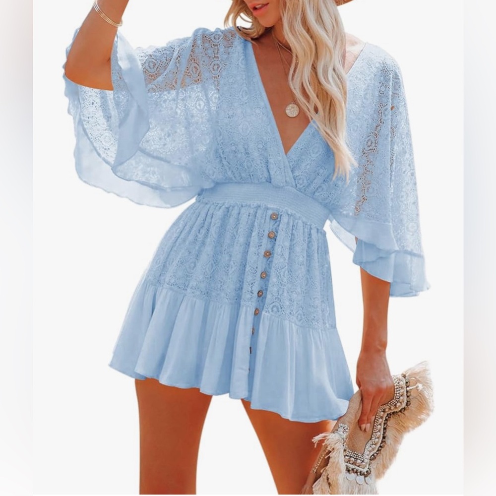 BABY BLUE EMBROIDERED FESTIVAL DRESS